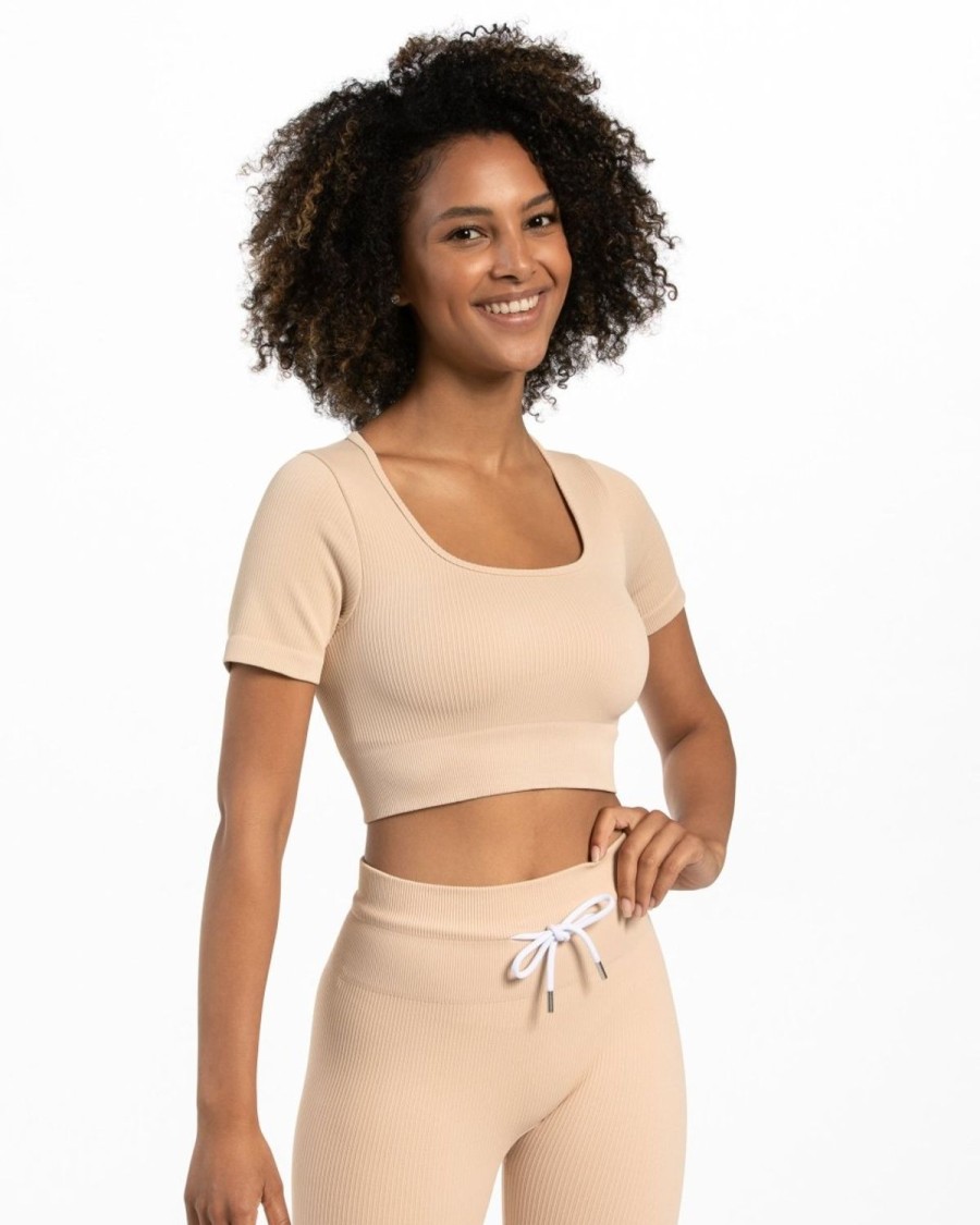 TEVEO Ribbed Crop Top " " | Tops